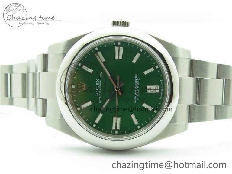 Oyster Perpetual 41mm 124300 EWF Best Edition Green Dial on SS Bracelet A3230