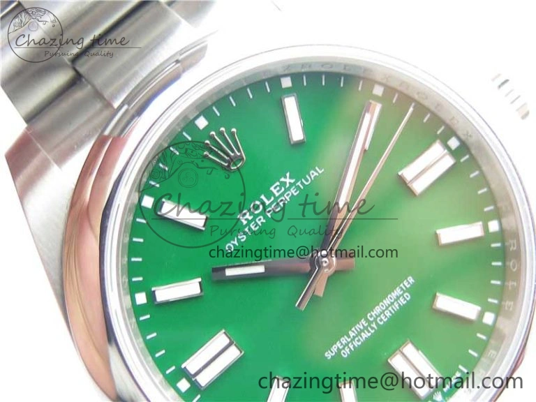 Oyster Perpetual 41mm 124300 EWF Best Edition Green Dial on SS Bracelet A3230