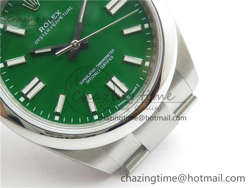 Oyster Perpetual 41mm 124300 EWF Best Edition Green Dial on SS Bracelet A3230