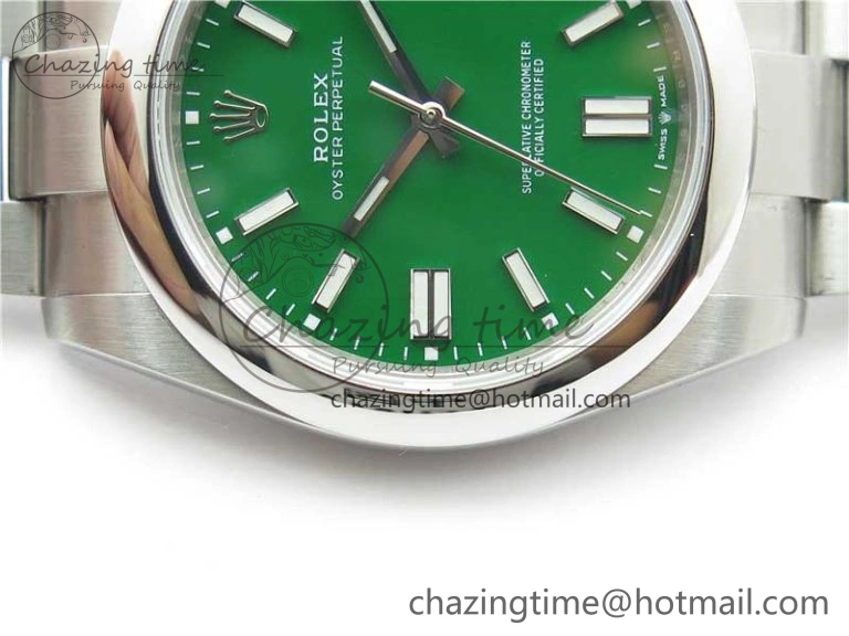 Oyster Perpetual 41mm 124300 EWF Best Edition Green Dial on SS Bracelet A3230