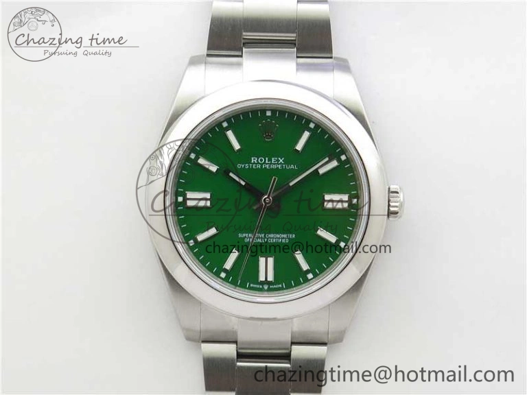 Oyster Perpetual 41mm 124300 EWF Best Edition Green Dial on SS Bracelet A3230