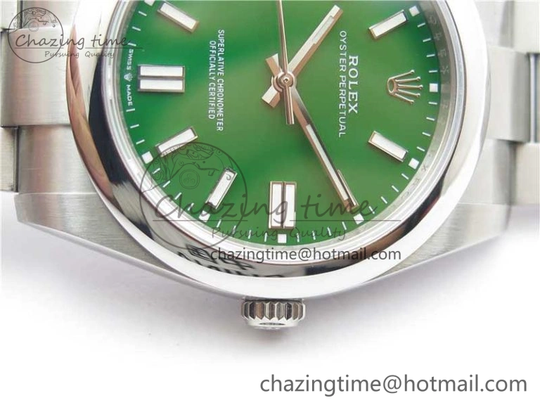 Oyster Perpetual 41mm 124300 EWF Best Edition Green Dial on SS Bracelet A3230