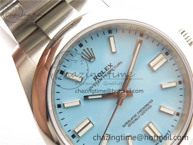 Oyster Perpetual 41mm 124300 EWF Best Edition Tiffany Blue Dial on SS Bracelet A3230