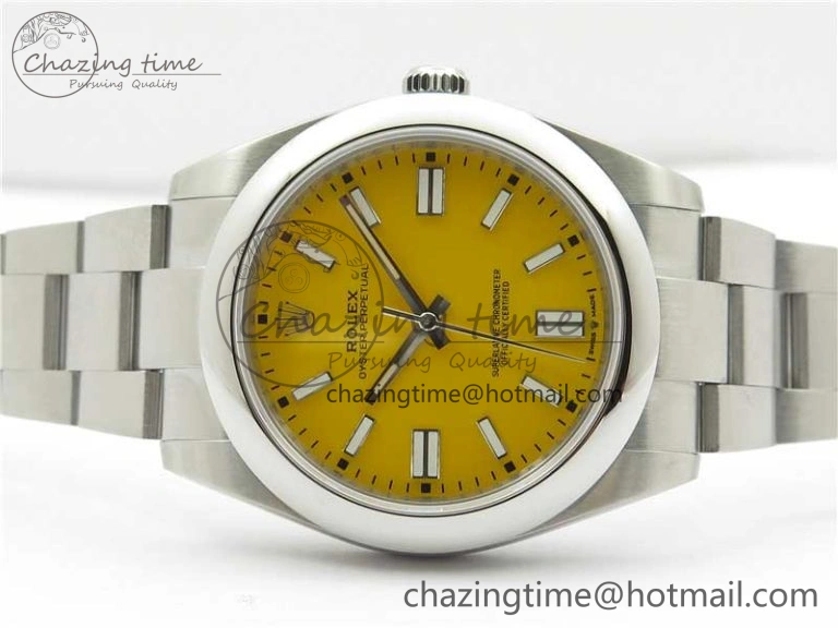 Oyster Perpetual 41mm 124300 EWF Best Edition Yellow Dial on SS Bracelet A3230