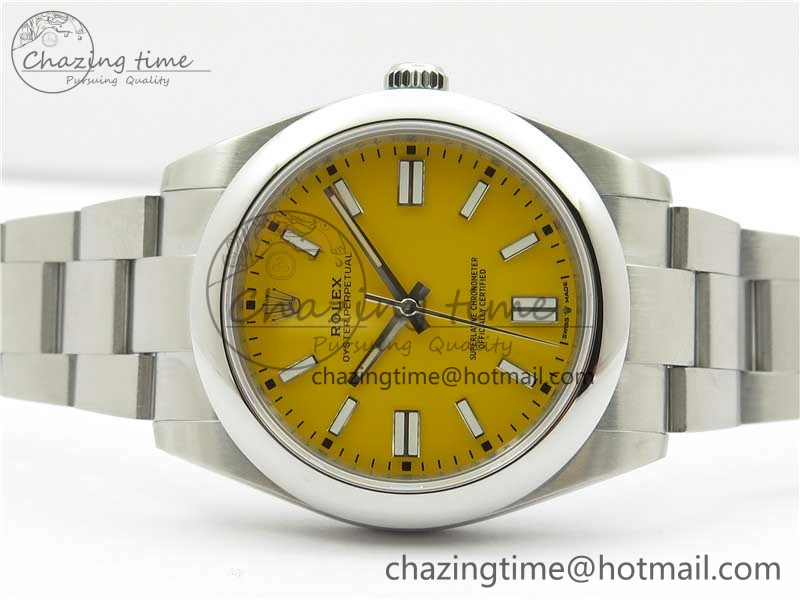 Oyster Perpetual 41mm 124300 EWF Best Edition Yellow Dial on SS Bracelet A3230