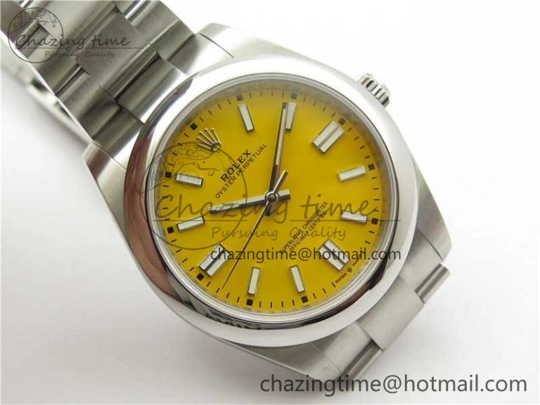 Oyster Perpetual 41mm 124300 EWF Best Edition Yellow Dial on SS Bracelet A3230