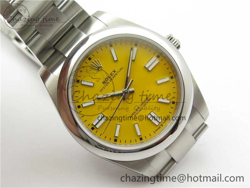 Oyster Perpetual 41mm 124300 EWF Best Edition Yellow Dial on SS Bracelet A3230