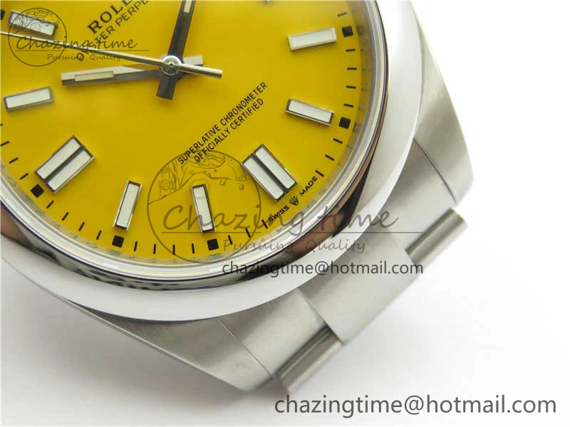 Oyster Perpetual 41mm 124300 EWF Best Edition Yellow Dial on SS Bracelet A3230