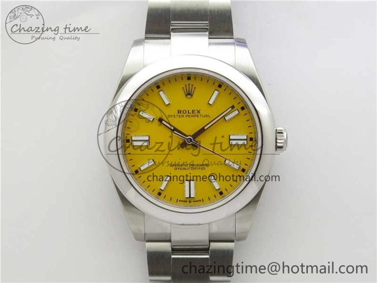 Oyster Perpetual 41mm 124300 EWF Best Edition Yellow Dial on SS Bracelet A3230