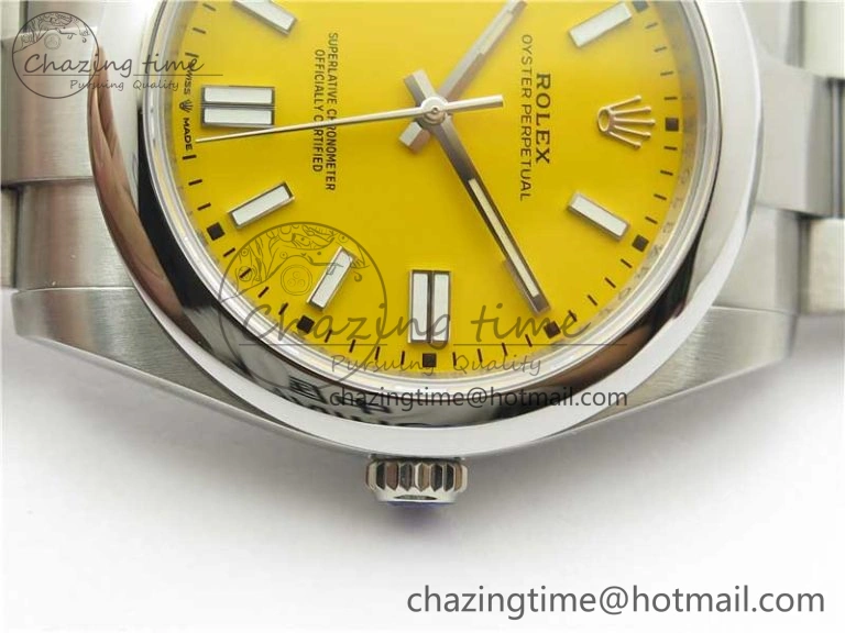 Oyster Perpetual 41mm 124300 EWF Best Edition Yellow Dial on SS Bracelet A3230