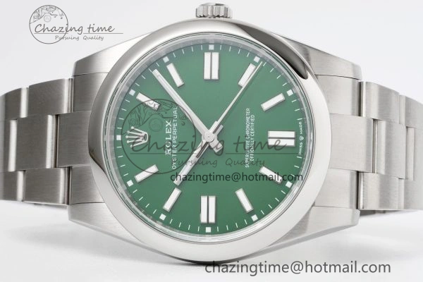 Oyster Perpetual 41mm 124300 KING 1:1 Best Edition 904L Steel Green Dial on SS Bracelet VR3230