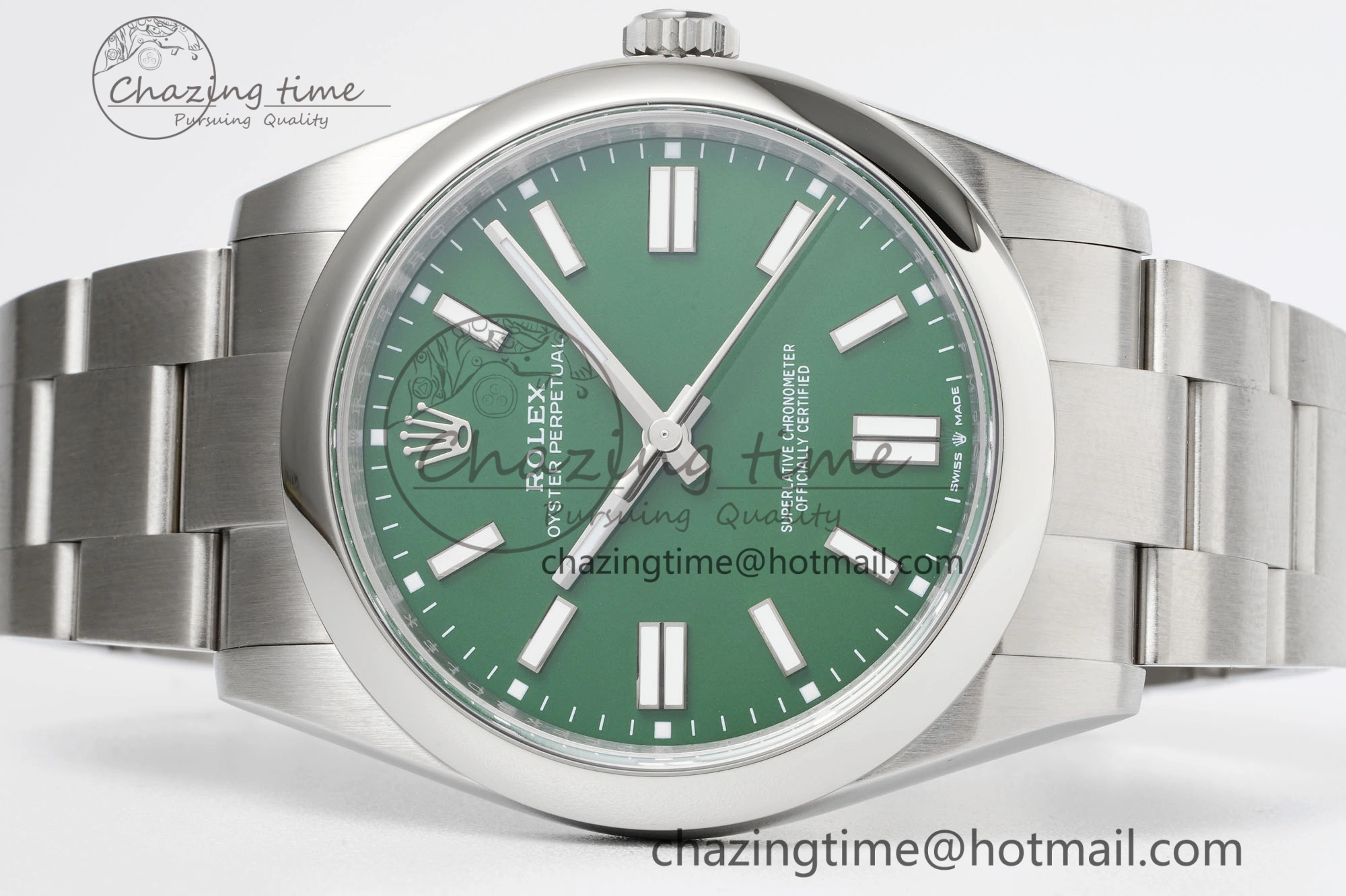 Oyster Perpetual 41mm 124300 KING 1:1 Best Edition 904L Steel Green Dial on SS Bracelet VR3230