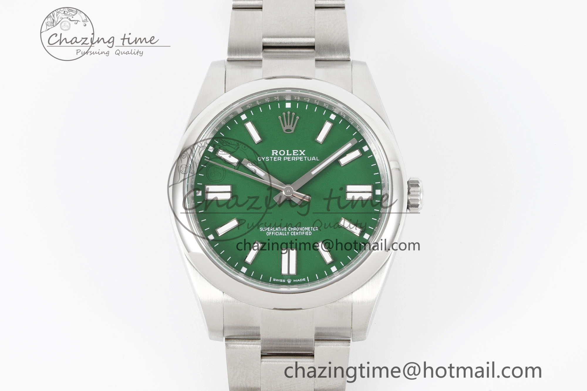Oyster Perpetual 41mm 124300 KING 1:1 Best Edition 904L Steel Green Dial on SS Bracelet VR3230