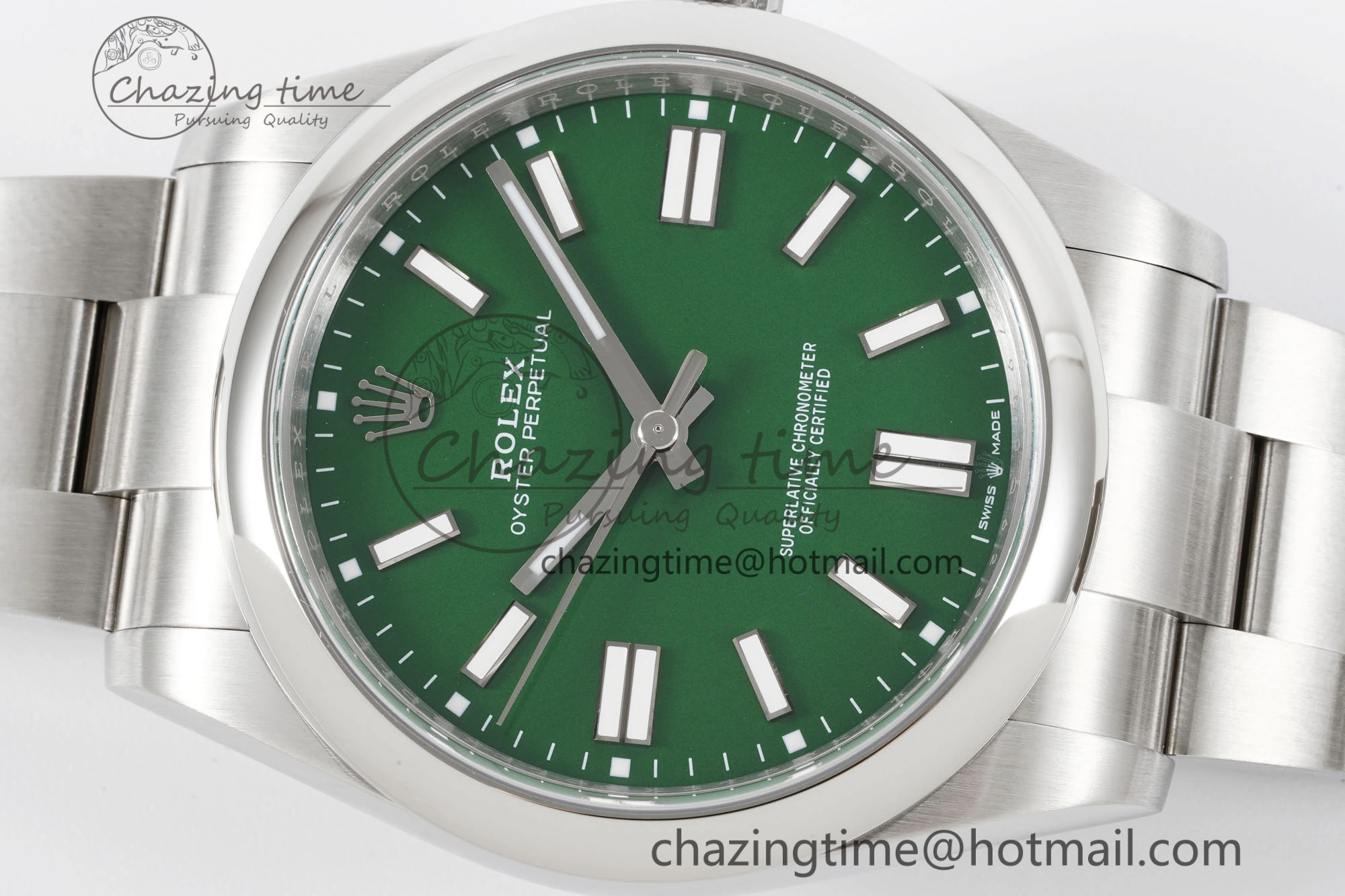 Oyster Perpetual 41mm 124300 KING 1:1 Best Edition 904L Steel Green Dial on SS Bracelet VR3230