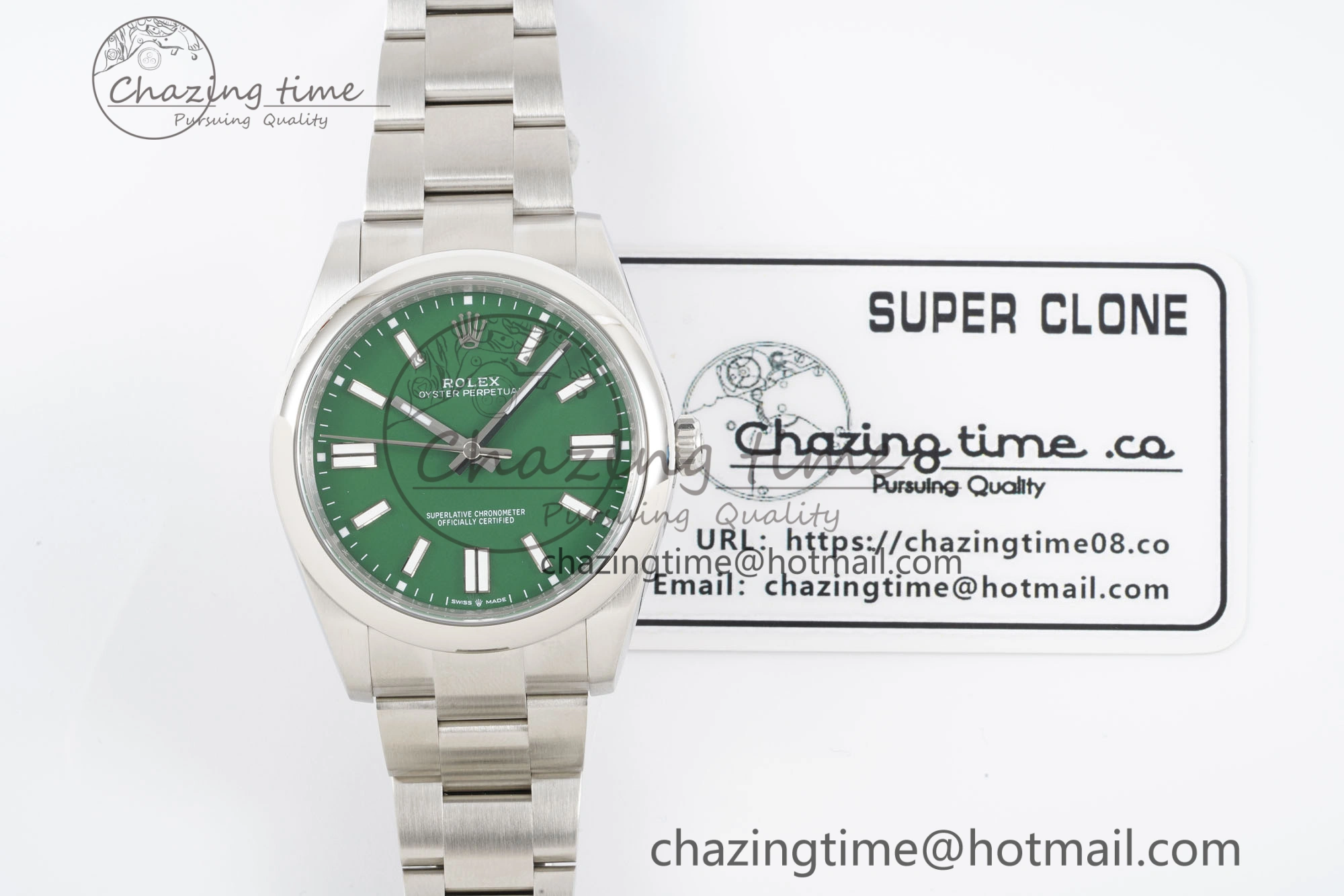 Oyster Perpetual 41mm 124300 KING 1:1 Best Edition 904L Steel Green Dial on SS Bracelet VR3230