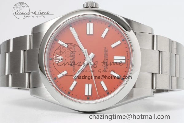 Oyster Perpetual 41mm 124300 KING 1:1 Best Edition 904L Steel Red Dial on SS Bracelet VR3230