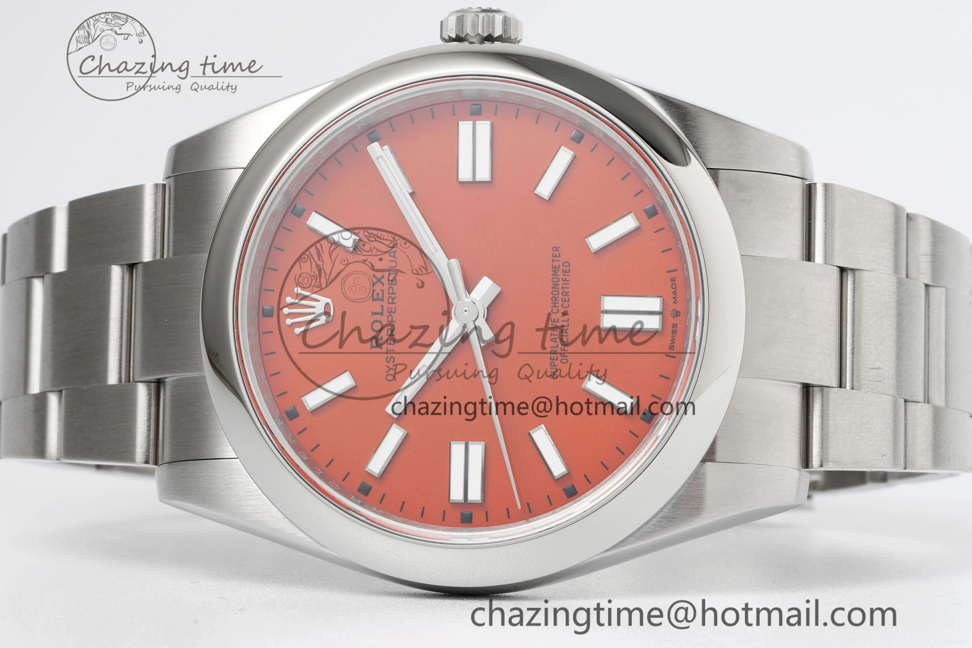 Oyster Perpetual 41mm 124300 KING 1:1 Best Edition 904L Steel Red Dial on SS Bracelet VR3230