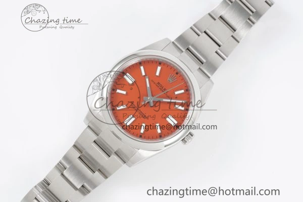 Oyster Perpetual 41mm 124300 KING 1:1 Best Edition 904L Steel Red Dial on SS Bracelet VR3230