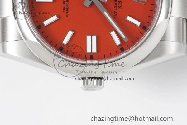 Oyster Perpetual 41mm 124300 KING 1:1 Best Edition 904L Steel Red Dial on SS Bracelet VR3230
