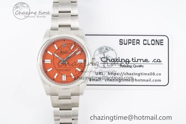 Oyster Perpetual 41mm 124300 KING 1:1 Best Edition 904L Steel Red Dial on SS Bracelet VR3230