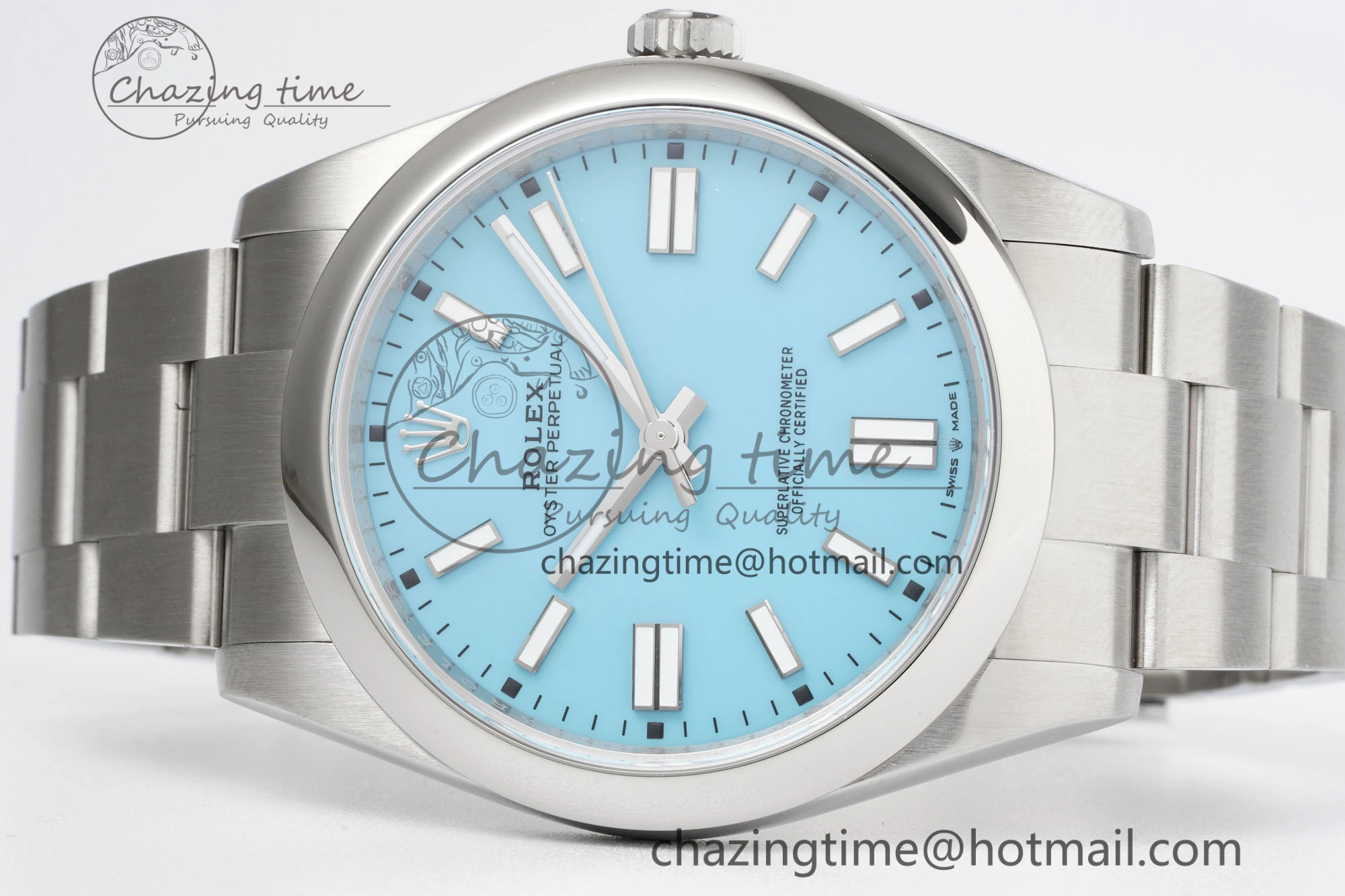 Oyster Perpetual 41mm 124300 KING 1:1 Best Edition 904L Steel Tiffany Blue Dial on SS Bracelet VR3230