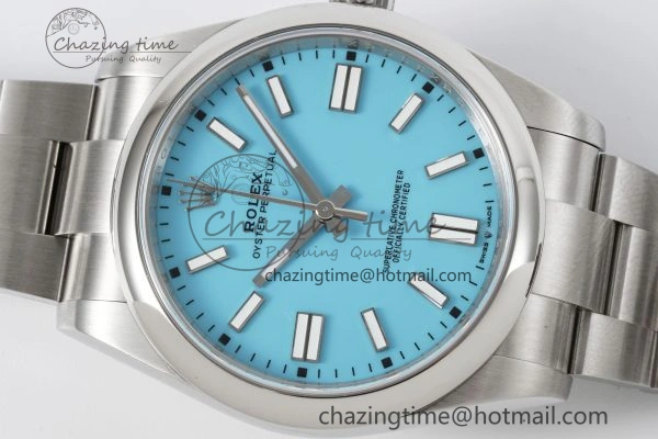 Oyster Perpetual 41mm 124300 KING 1:1 Best Edition 904L Steel Tiffany Blue Dial on SS Bracelet VR3230