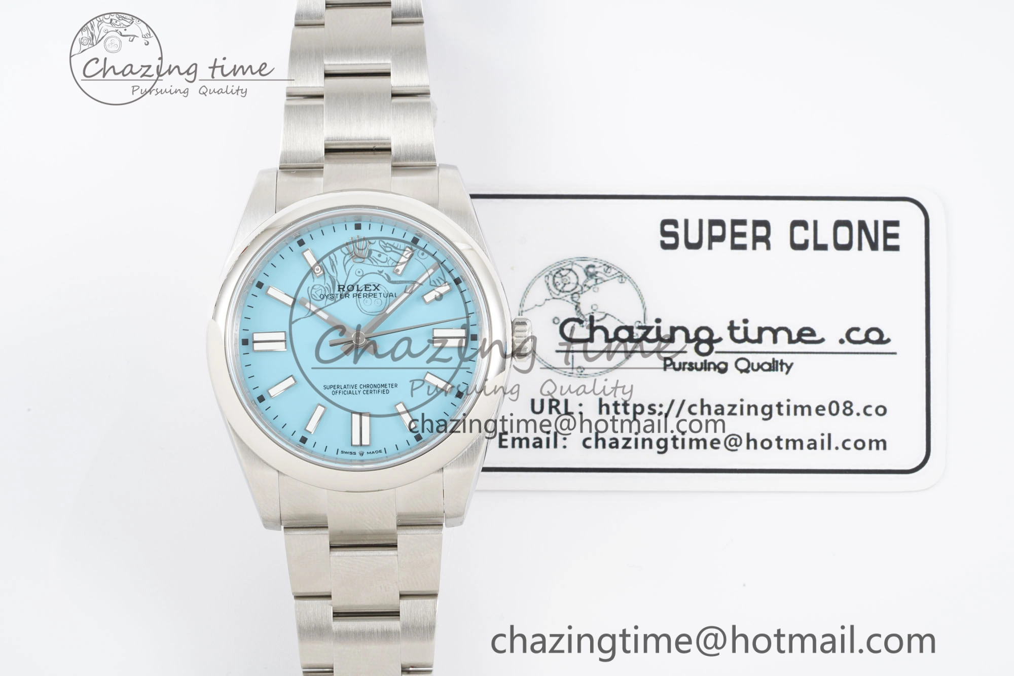Oyster Perpetual 41mm 124300 KING 1:1 Best Edition 904L Steel Tiffany Blue Dial on SS Bracelet VR3230