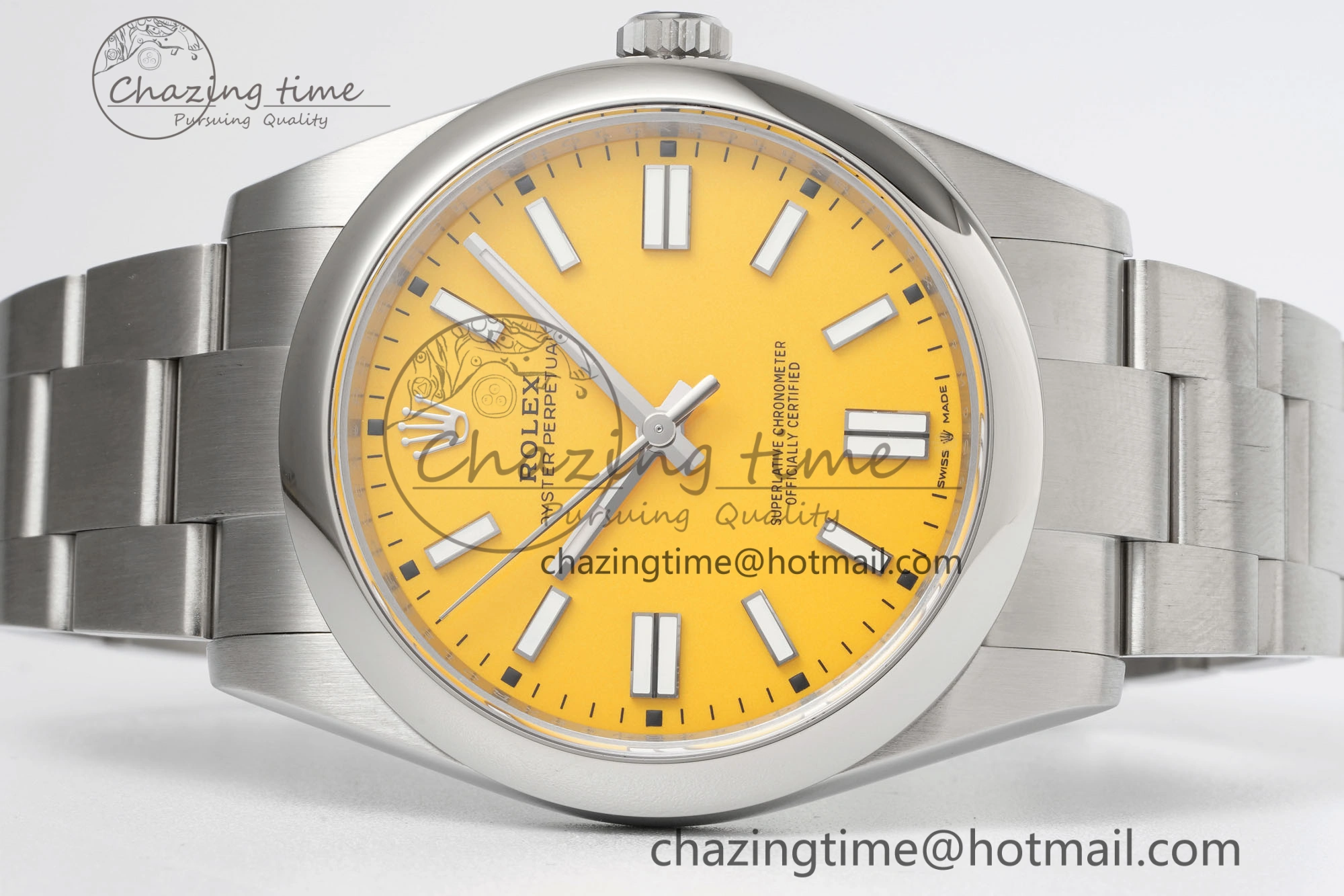 Oyster Perpetual 41mm 124300 KING 1:1 Best Edition 904L Steel Yellow Dial on SS Bracelet VR3230