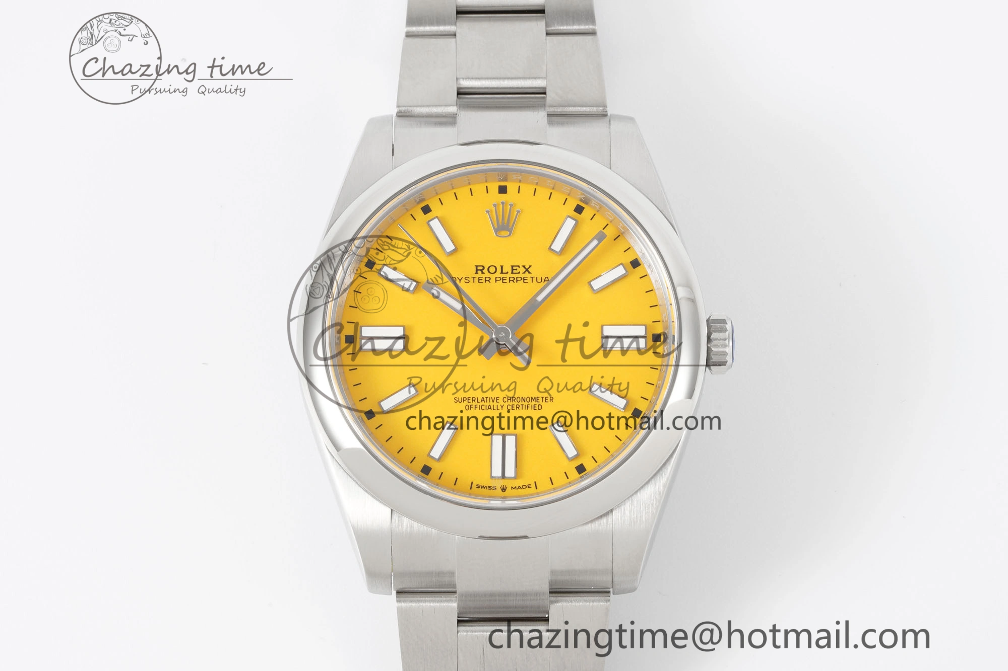 Oyster Perpetual 41mm 124300 KING 1:1 Best Edition 904L Steel Yellow Dial on SS Bracelet VR3230