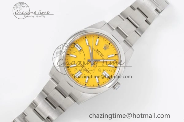 Oyster Perpetual 41mm 124300 KING 1:1 Best Edition 904L Steel Yellow Dial on SS Bracelet VR3230