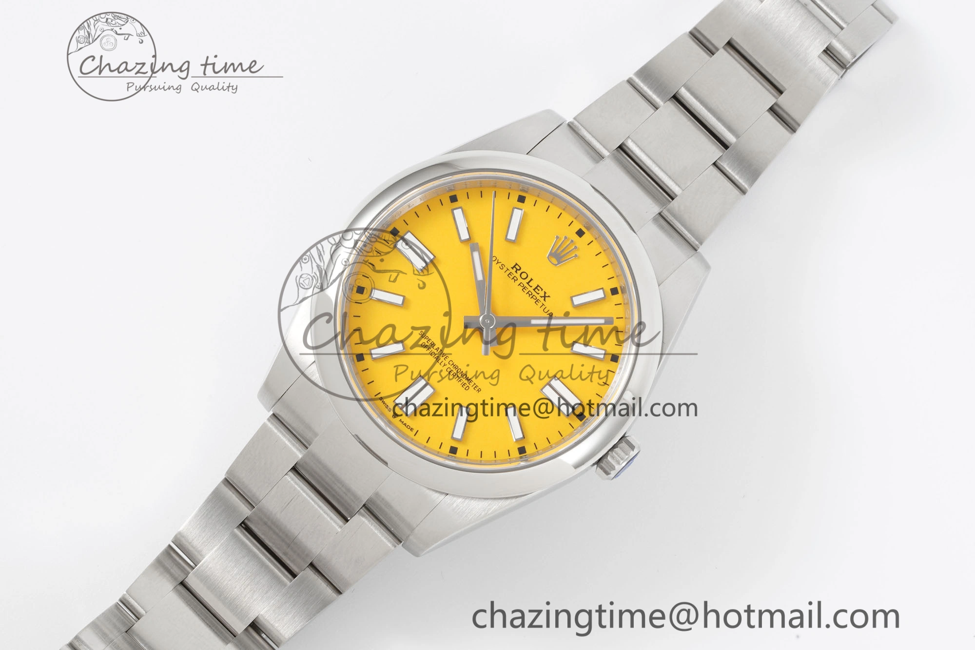 Oyster Perpetual 41mm 124300 KING 1:1 Best Edition 904L Steel Yellow Dial on SS Bracelet VR3230