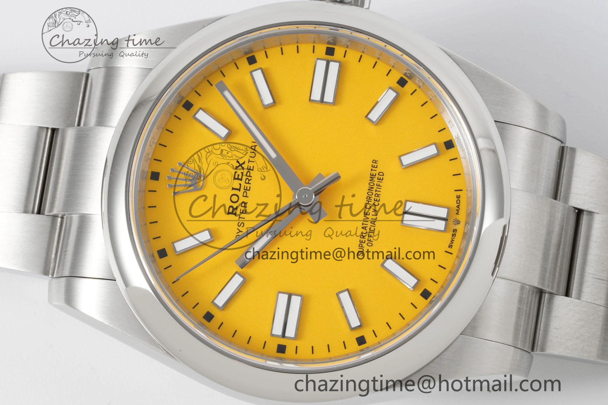 Oyster Perpetual 41mm 124300 KING 1:1 Best Edition 904L Steel Yellow Dial on SS Bracelet VR3230