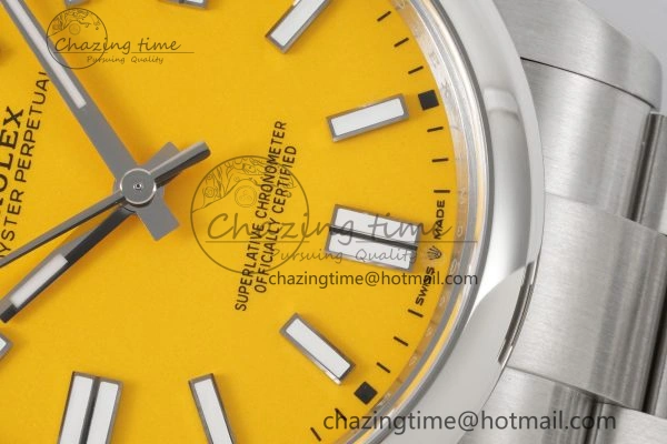 Oyster Perpetual 41mm 124300 KING 1:1 Best Edition 904L Steel Yellow Dial on SS Bracelet VR3230