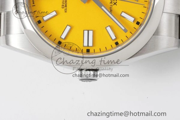 Oyster Perpetual 41mm 124300 KING 1:1 Best Edition 904L Steel Yellow Dial on SS Bracelet VR3230