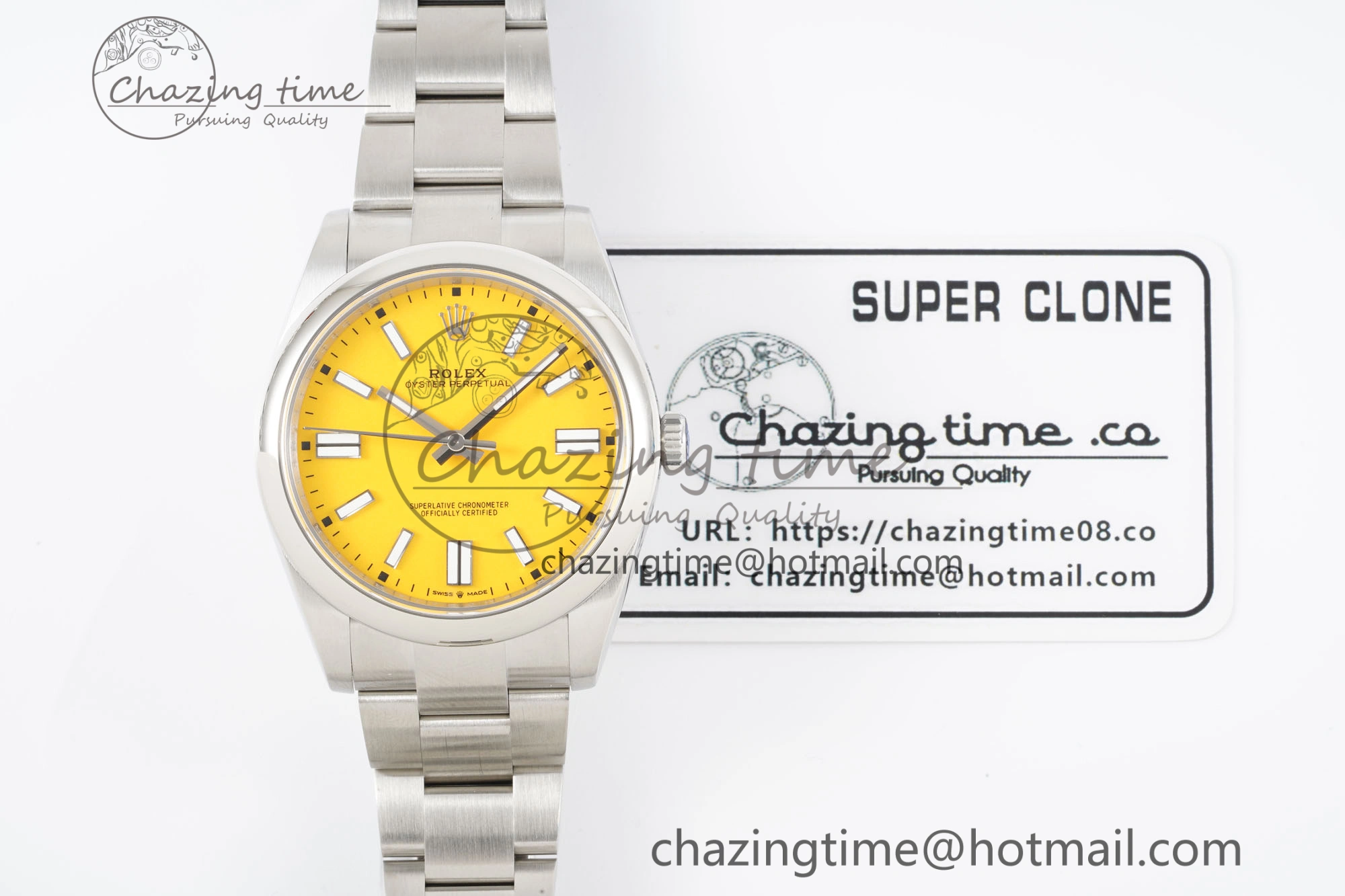 Oyster Perpetual 41mm 124300 KING 1:1 Best Edition 904L Steel Yellow Dial on SS Bracelet VR3230