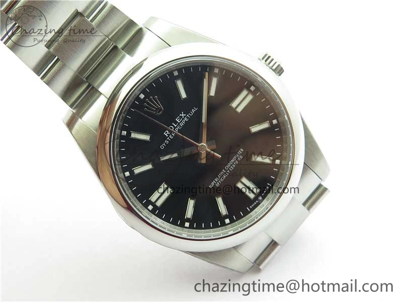 Oyster Perpetual 41mm 124300 ROF 1:1 Best Edition 904L Steel Black Dial on SS Bracelet A2824