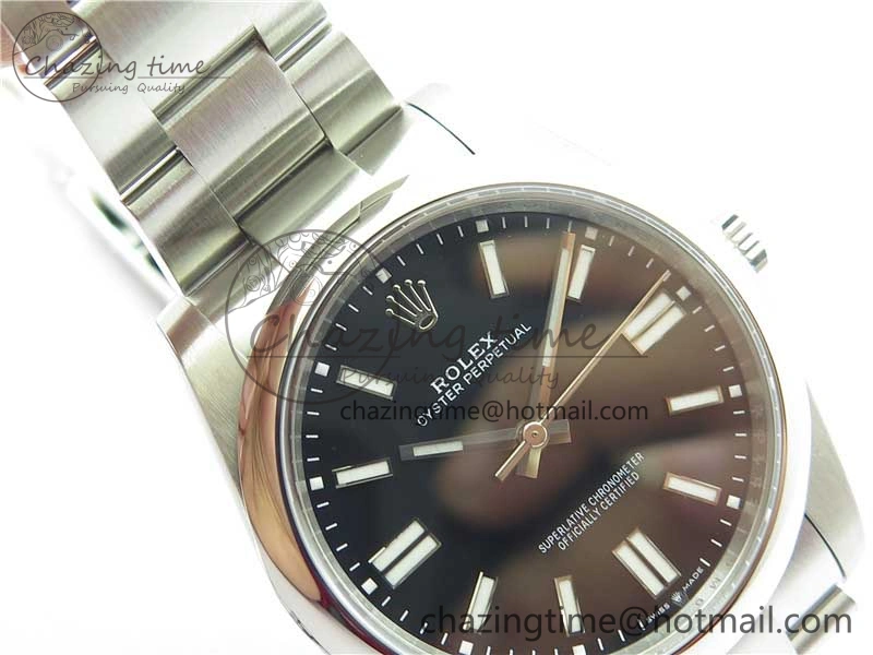 Oyster Perpetual 41mm 124300 ROF 1:1 Best Edition 904L Steel Black Dial on SS Bracelet A2824