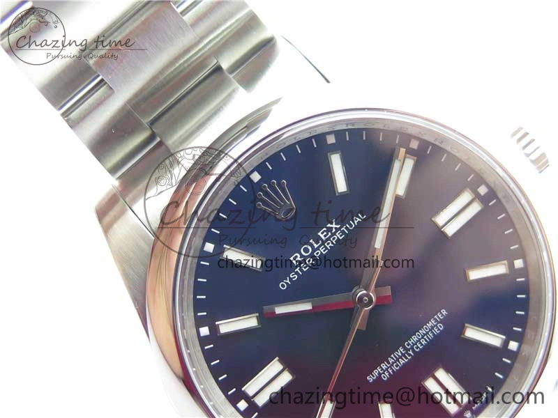 Oyster Perpetual 41mm 124300 ROF 1:1 Best Edition 904L Steel Dark Blue Dial on SS Bracelet A2824