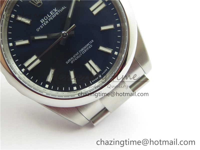 Oyster Perpetual 41mm 124300 ROF 1:1 Best Edition 904L Steel Dark Blue Dial on SS Bracelet A2824