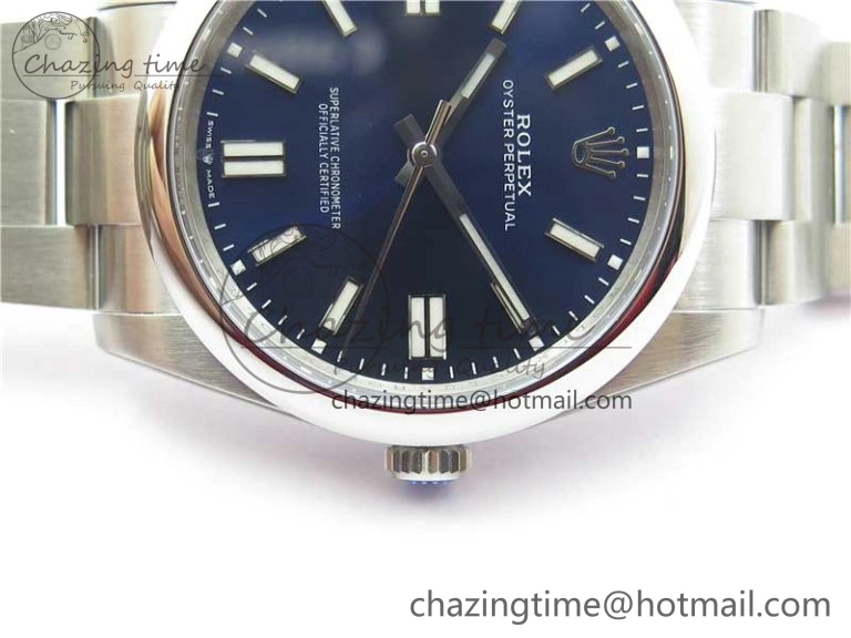 Oyster Perpetual 41mm 124300 ROF 1:1 Best Edition 904L Steel Dark Blue Dial on SS Bracelet A2824