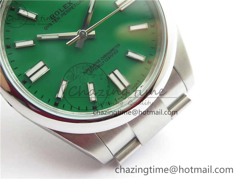 Oyster Perpetual 41mm 124300 ROF 1:1 Best Edition 904L Steel Green Dial on SS Bracelet A2824