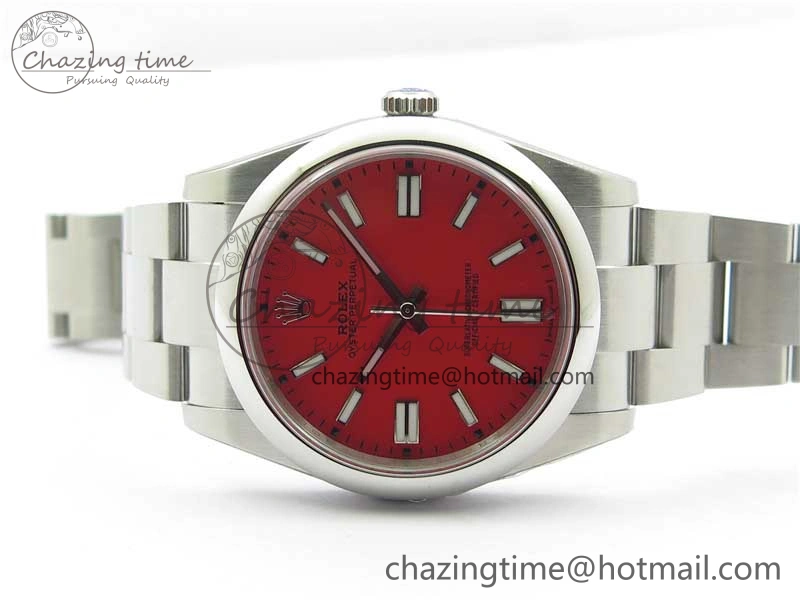 Oyster Perpetual 41mm 124300 ROF 1:1 Best Edition 904L Steel Red Dial on SS Bracelet A2824