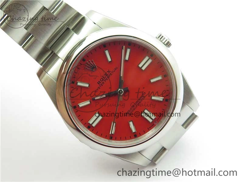 Oyster Perpetual 41mm 124300 ROF 1:1 Best Edition 904L Steel Red Dial on SS Bracelet A2824