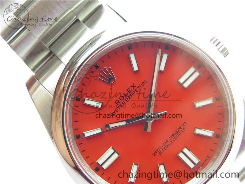 Oyster Perpetual 41mm 124300 ROF 1:1 Best Edition 904L Steel Red Dial on SS Bracelet A2824