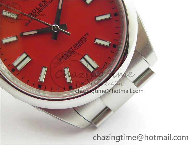 Oyster Perpetual 41mm 124300 ROF 1:1 Best Edition 904L Steel Red Dial on SS Bracelet A2824