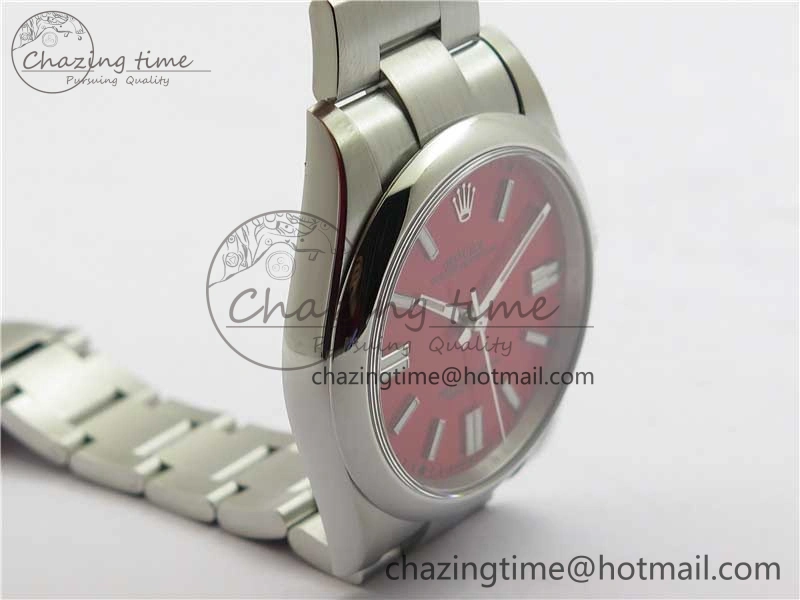Oyster Perpetual 41mm 124300 ROF 1:1 Best Edition 904L Steel Red Dial on SS Bracelet A2824