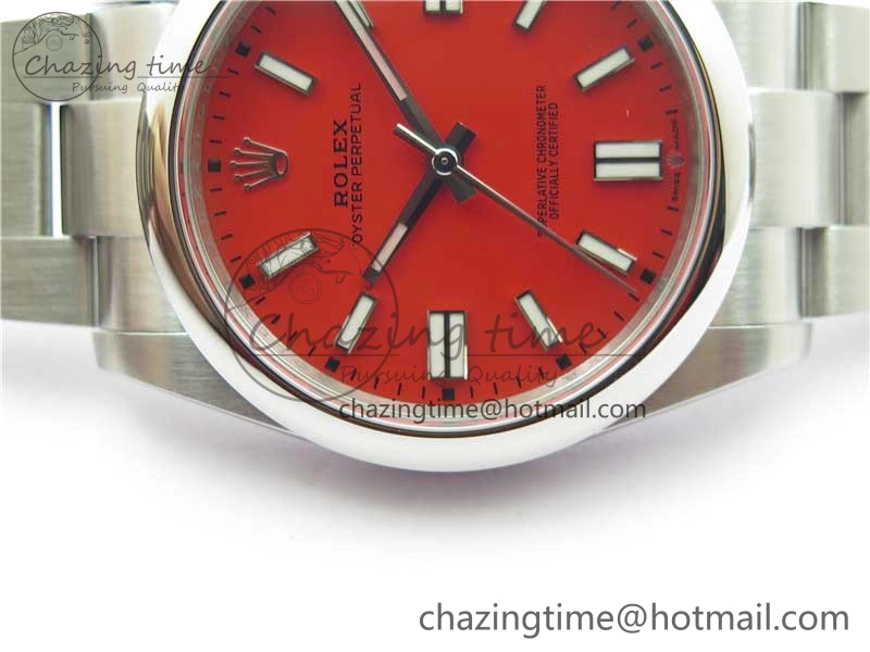 Oyster Perpetual 41mm 124300 ROF 1:1 Best Edition 904L Steel Red Dial on SS Bracelet A2824