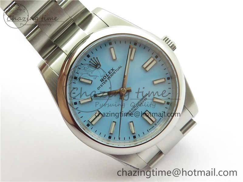 Oyster Perpetual 41mm 124300 ROF 1:1 Best Edition 904L Steel Tiffany Blue Dial on SS Bracelet A2824