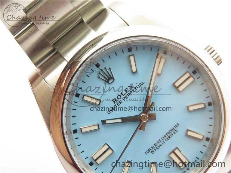 Oyster Perpetual 41mm 124300 ROF 1:1 Best Edition 904L Steel Tiffany Blue Dial on SS Bracelet A2824