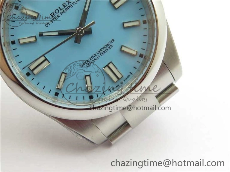 Oyster Perpetual 41mm 124300 ROF 1:1 Best Edition 904L Steel Tiffany Blue Dial on SS Bracelet A2824